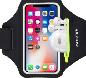 Brazalete deportivo para móvil con compartimentos para accesorios HAISSKY