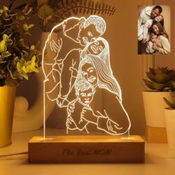 Lámpara efecto 3D personalizada con foto y texto de Transparent Gift