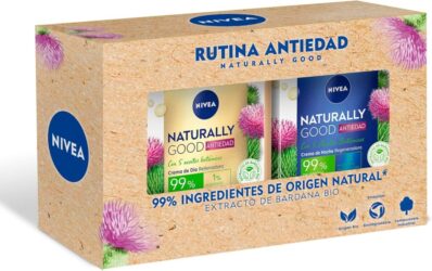 Pack de Nivea Naturally Good Rutina Antiedad con 99% de ingredientes de origen natural