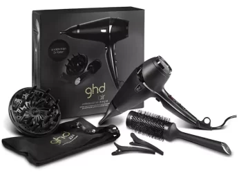 Set Secador GHD Air Hair + Difusor + Cepillo cerámico radial GHD nº 3 + Clips de pelo para seccionar + Bolsa protectora